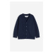 H & M - Propínací svetr z jemně pletené bavlny - modrá
