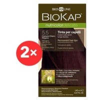 BIOKAP Nutricolor Delicato Mahogany Light Brown Gentle Dye 5.50 (2× 140 ml)