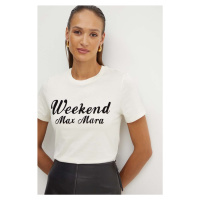 Bavlněné tričko Weekend Max Mara béžová barva, 2425976031600