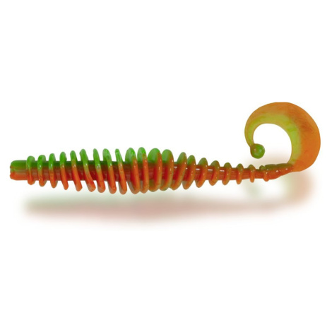 Magic Trout Gumová nástraha T-Worm Twister 1,5g 5,5cm Sýr 6ks - Neon zelená/oranžová