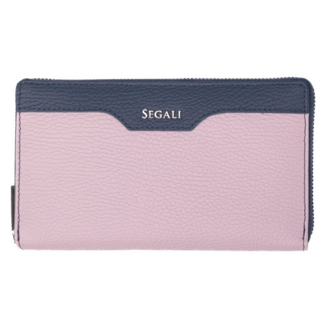 SEGALI Dámská kožená peněženka SG-27622 růžová/modrá
