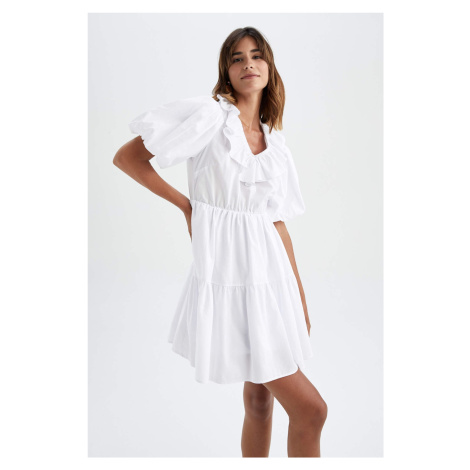 DEFACTO Short Sleeve Mini Short Sleeve Woven Dress