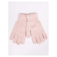 Yoclub Dámské pětiprsté rukavice RED-0227K-AA50-001 Pink