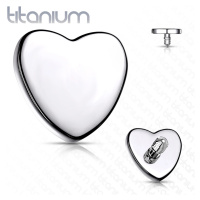 Titanová náhradní hlavička do implantátu, srdíčko 4 mm, stříbrná barva, tloušťka 1,6 mm