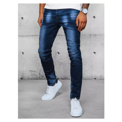 Tmavě modré pánské džínové kalhoty Denim vzor BASIC