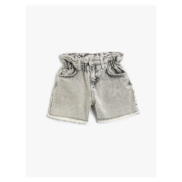 Koton Basic Cotton Denim Shorts with Elastic Waist.