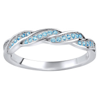 Stříbrný prsten IRIS s modrými zirkony Brilliance Zirconia