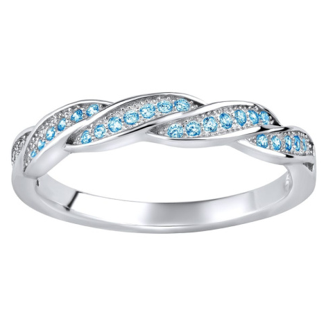 Stříbrný prsten IRIS s modrými zirkony Brilliance Zirconia Silvego
