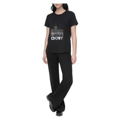 Tričko dkny s/s city scape hotfi black