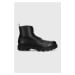 Kožené boty BOSS Adley pánské, černá barva, 50503557