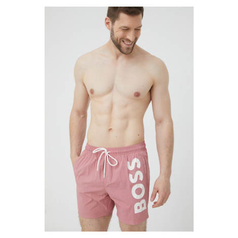 Plavkové šortky BOSS růžová barva Hugo Boss
