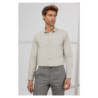 AC&Co / Altınyıldız Classics Men's Beige Slim Fit Slim Fit Italian Collar Dobby Shirt.