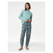 Petrolejové dámské květované pyžamo Marks & Spencer