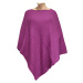 Lea Purple dámské pletené pončo tmavě růžová