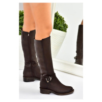 Fox Shoes Women's Brown Short Heeled Daily Boots