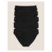 Vysoce střižené kalhotky z bavlny a lycry®, 5 ks v balení Marks & Spencer černá