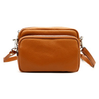 Kožená crossbody kabelka JUICE 112424 koňaková