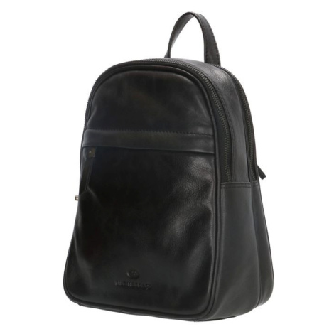 MicMacBags Černý prémiový kožený batoh „Fashionstar“ 6L