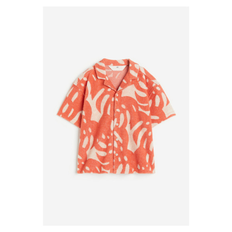 H & M - Vzorovaná košile resort z froté - oranžová H&M