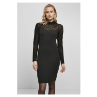 Dámské šaty // Urban classics Ladies Flock Lace Turtle Neck Dress black