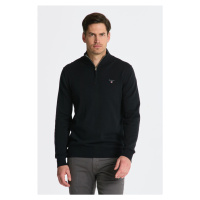 SVETR GANT CLASSIC COTTON HALF ZIP černá