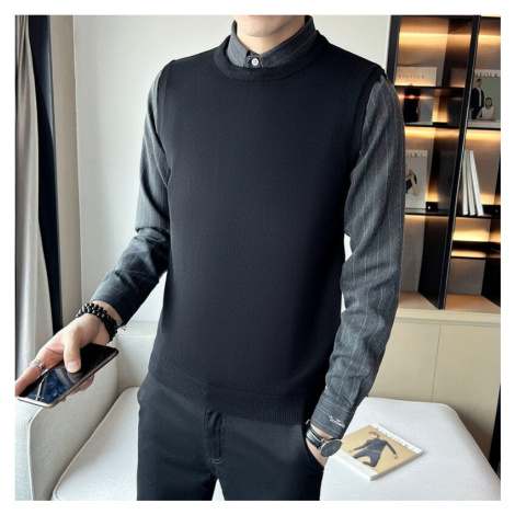 Pánský svetr s límečkem a dlouhým rukávem typu košile JFC FASHION