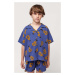 Dětská bavlněná košile Bobo Choses tmavomodrá barva