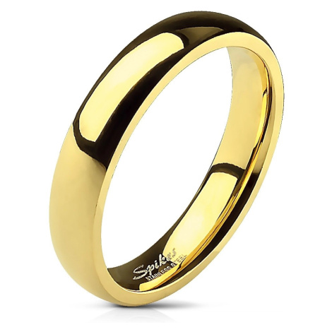 Hladký ocelový prsten ve zlaté barvě - 4 mm Šperky eshop