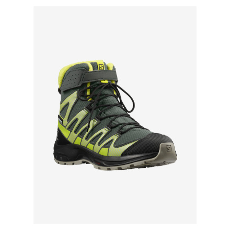 Zeleno-černé klučičí kotníkové outdoorové boty Salomon XA PRO