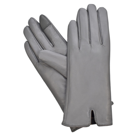 Dámské kožené antibakteriální rukavice model 16627209 Grey - Semiline