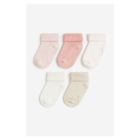 H & M - 5 párů protiskluzových ponožek - růžová