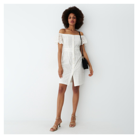 Mohito - Bavlněné šaty - Bílá