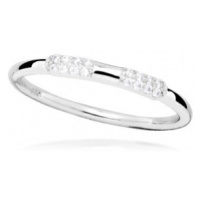Silver Cat Minimalistický stříbrný prsten se zirkony SC512 58 mm