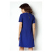 Dámské klasické šaty s krátkým rukávem v modré barvě P17