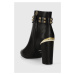 Kožené kotníkové boty Just Cavalli dámské, černá barva, na podpatku, 75RA3S60 ZP274 899