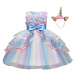 Dětské šaty jednorožec unicorn barevné s mašlí