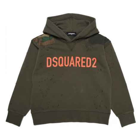 Mikina dsquared2 slouch fit sweat-shirt zelená Dsquared²