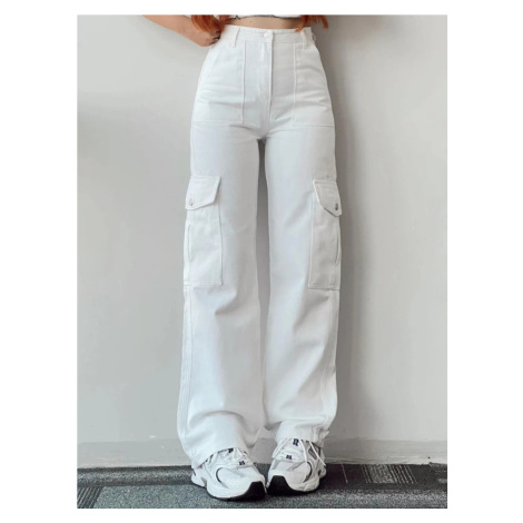 Dámské cargo kalhoty s vysokým pasem