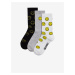 Sada tří párů dětských ponožek v bílé, šedé a černé barvě s motivem Marks & Spencer SmileyWorld®