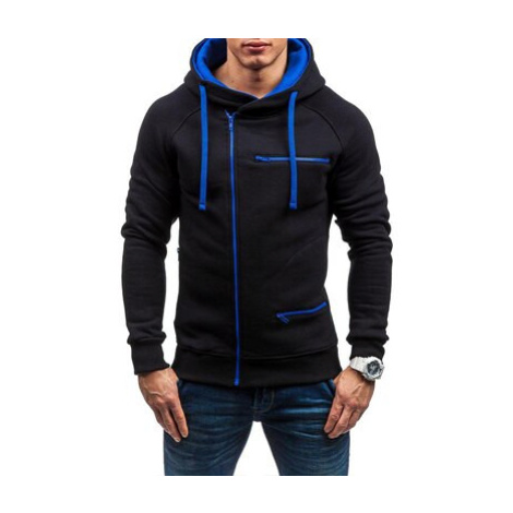 Pánská mikina s kapucí a asymetrickým zipem