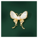 Éternelle Perleťová brož Jacoba - motýl B7220-LXT0659H Zlatá
