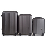 Tmavě šedá sada tří cestovných kufrů FLAMINGO