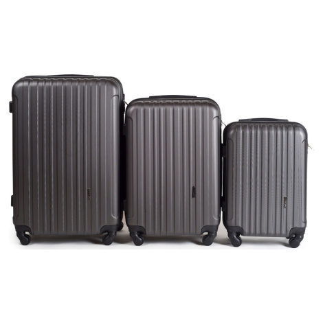 Tmavě šedá sada tří cestovných kufrů FLAMINGO