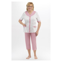 Dámské pyžamo Martel Honorata 211 - bavlna Bílo-růžová