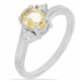 Prsten stříbrný s broušeným citrínem a zirkony Ag 925 026295 CT - 62 mm , 2,66 g