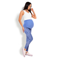 Těhotenské legíny s panelem jeans look 1684