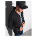 Černá pánská mikina na zip s kapucí Ombre Clothing B1157