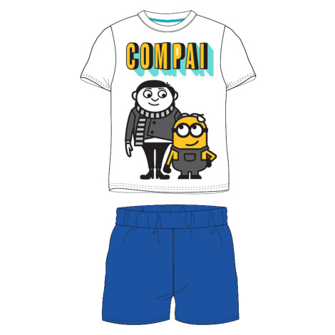 Mimoni licence Chlapecké pyžamo Mimoni 5204685W, bílá / modré kraťasy Barva: Bílá