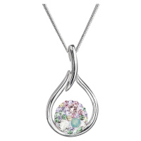 Evolution Group Stříbrný náhrdelník se Swarovski krystaly kapka 32075.3 sakura