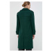 Kabát s příměsí vlny Morgan zelená barva, přechodný, oversize